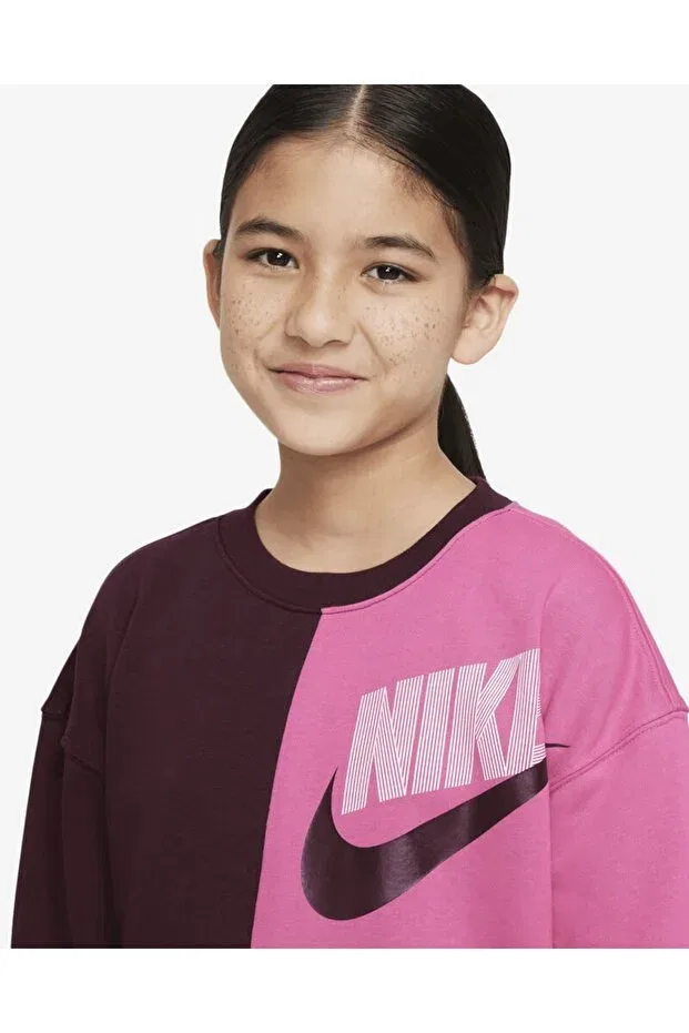 Детские свитшот для девочек цвет-блок Sportswear Nike, Dv0347-652 — фото 2
