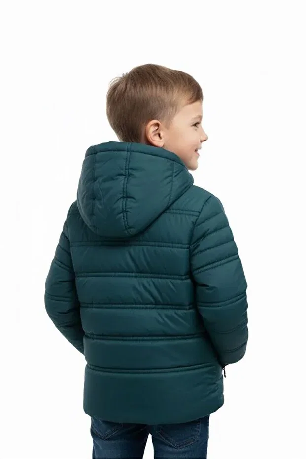 Детское пальто для мальчиков водонепроницаемое Lesso Kids, Oil Green — фото 3