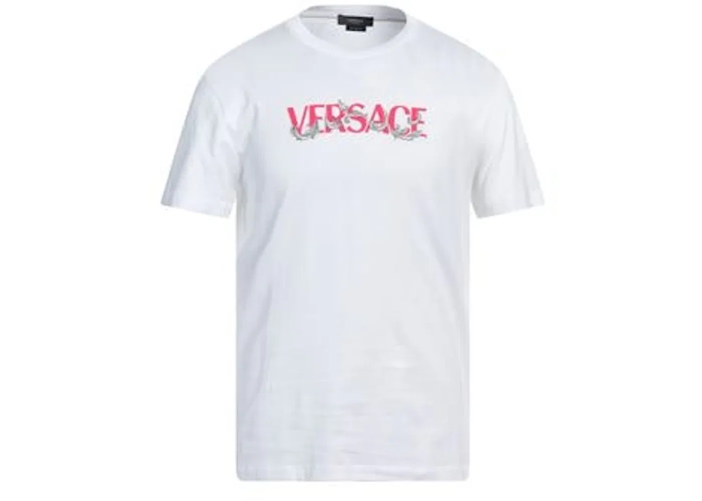 Мужская футболка с принтом Versace Barocco Silhouette Versace, White/Pink