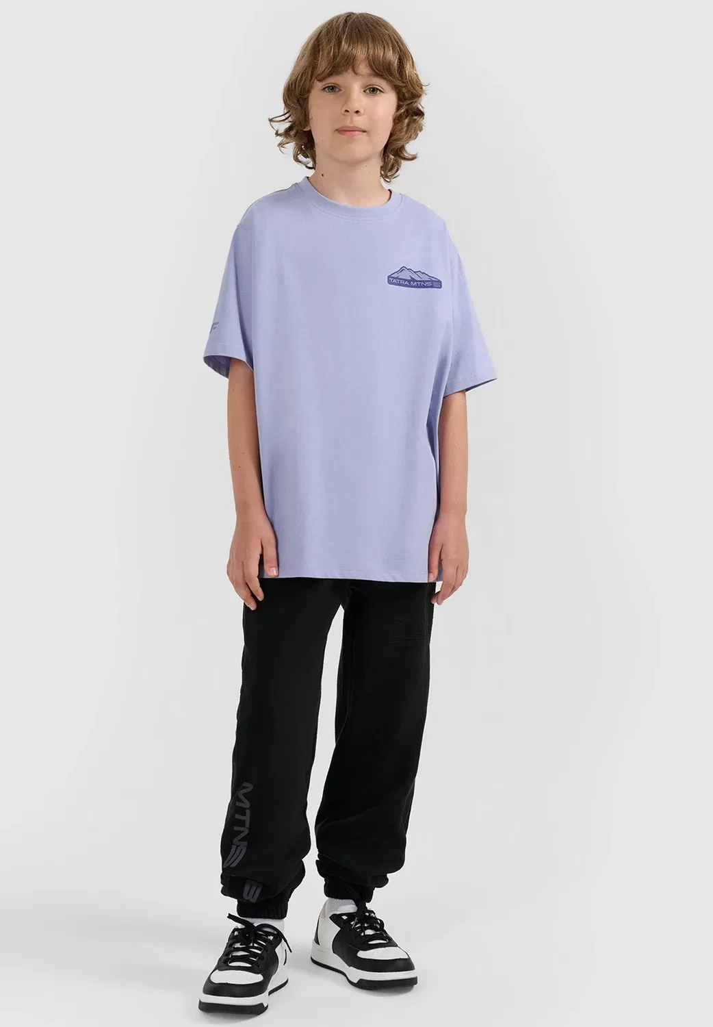 Футболка oversize z nadrukiem chłopięcy - czarny 122 (6-7 лат) - футболка с принтом 4F, Light Blue
