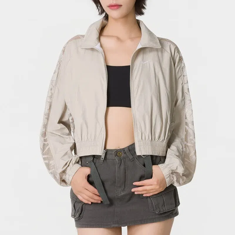Женская куртка для бега с воротником-стойкой Nike, Khaki — фото 3