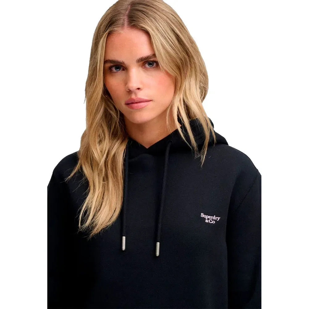 Женский худи с капюшоном Signature Embroidered Superdry, Black — фото 4