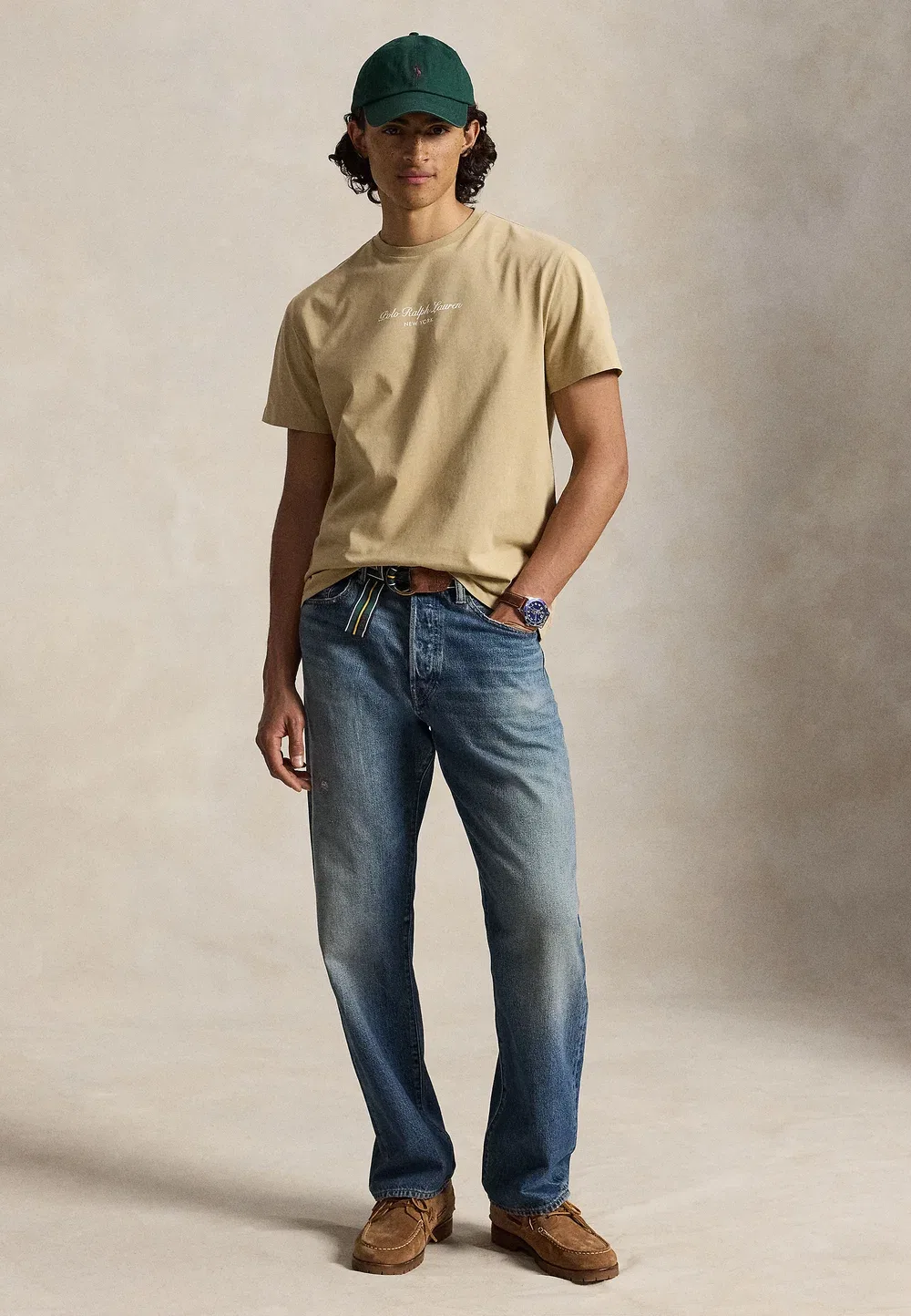 Классическая футболка с логотипом - футболка с принтом Polo Ralph Lauren, Vintage Khaki — фото 2