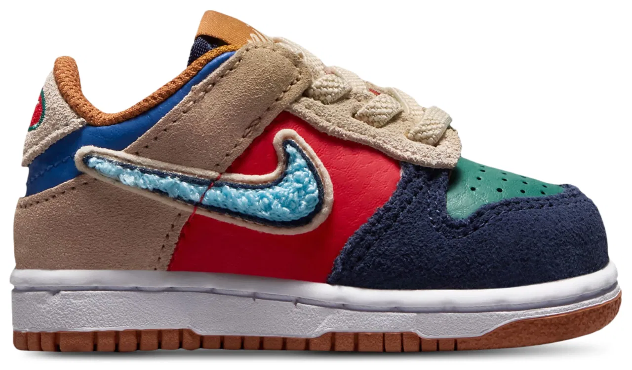 Детские кроссовки для мальчиков с ретро-дизайном Nike Dunk Low, Red/Blue