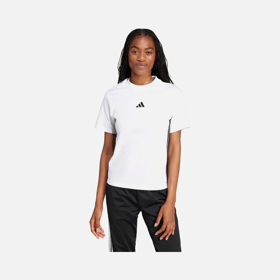 Женская футболка с принтом Essentials 3-Stripes Cotton adidas, Белый