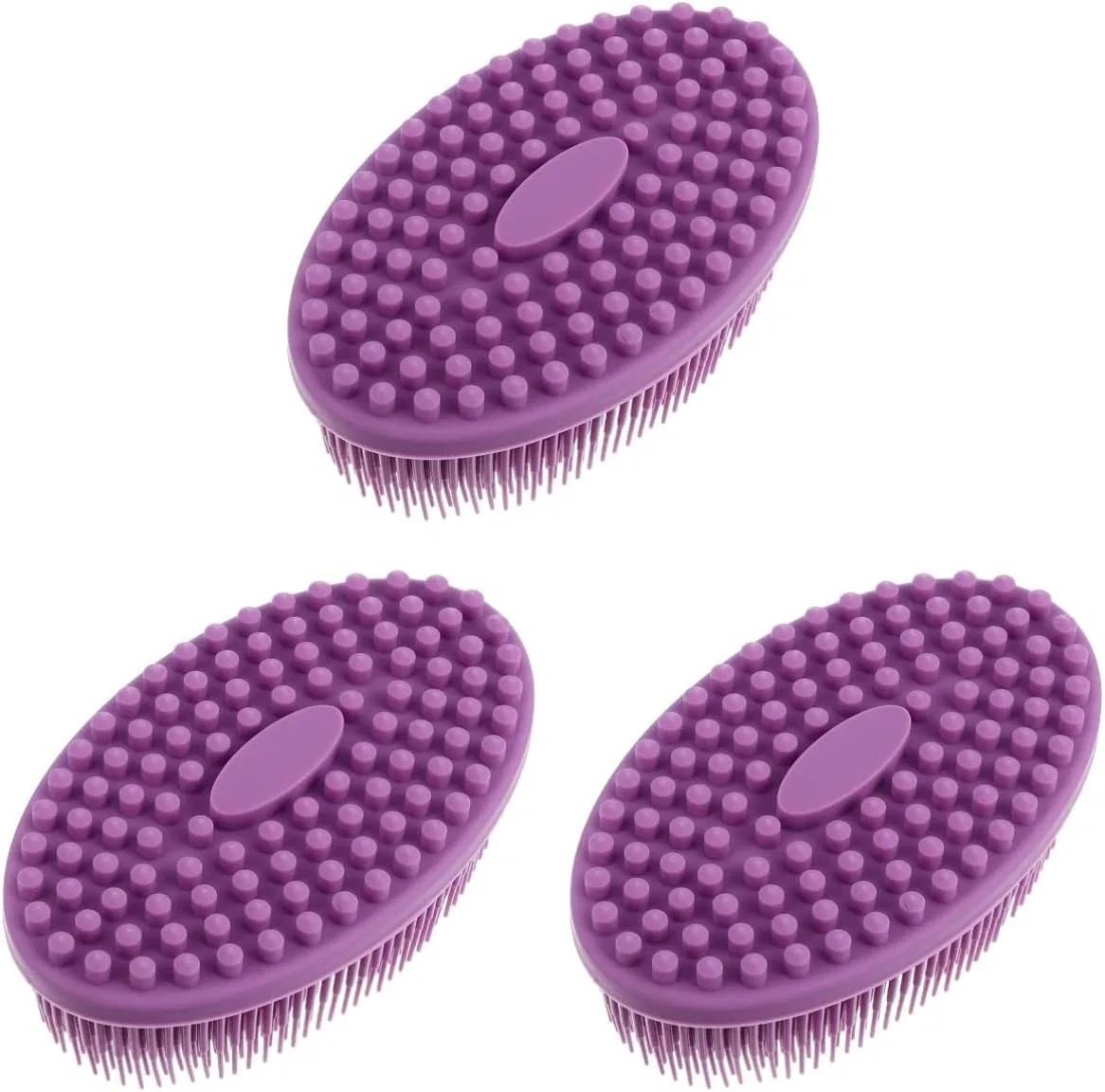 Щетка для тела силиконовая, FRCOLOR, 3 шт, 12x7 см, Purple