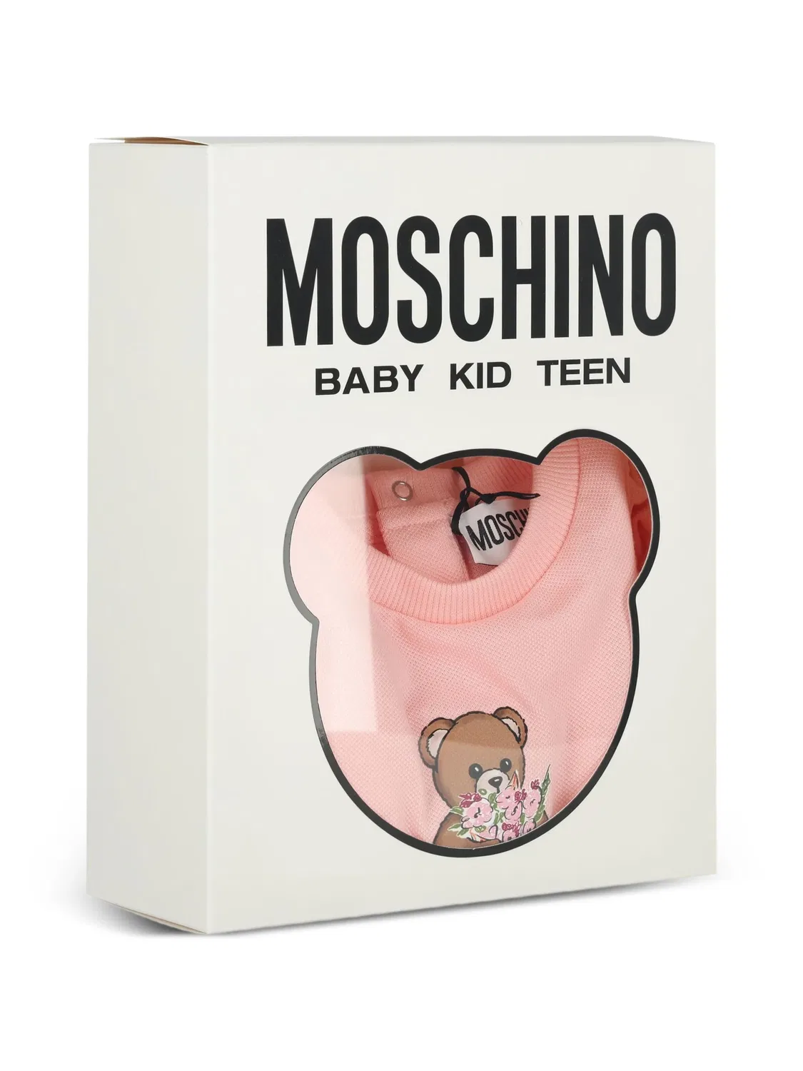 Платье с рюшей и графикой Moschino, розовый — фото 2
