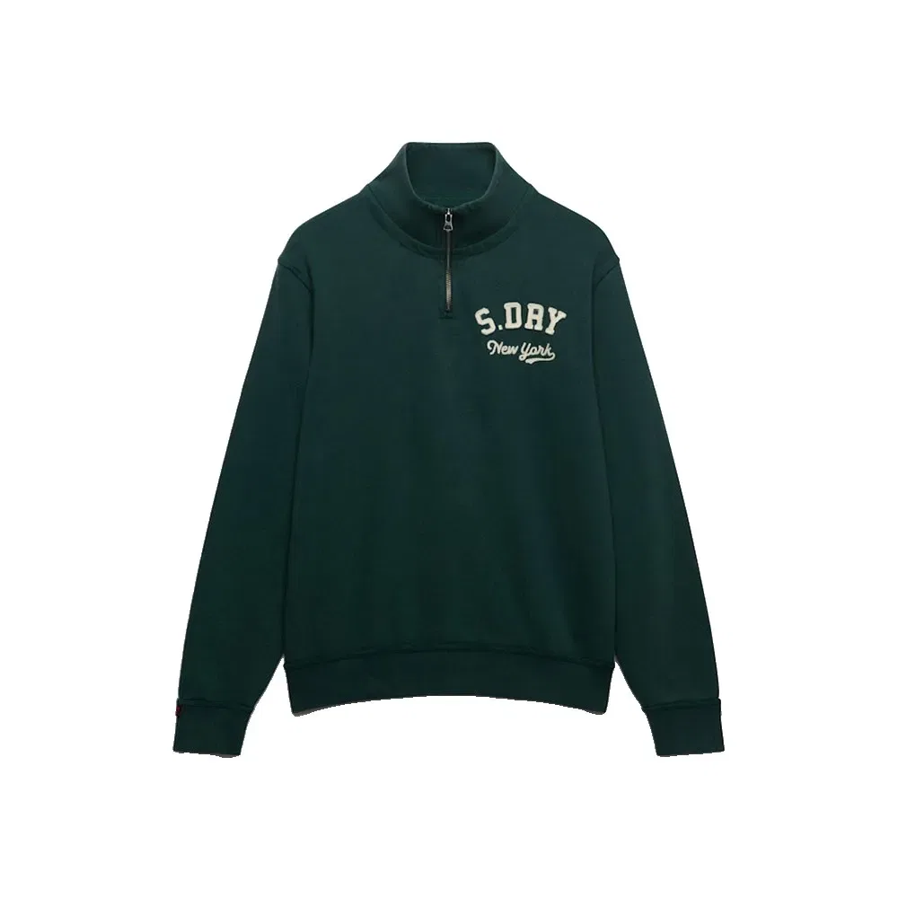 Мужской свитшот с полузастежкой-молнией Vintage Athletic Superdry, Green — фото 3
