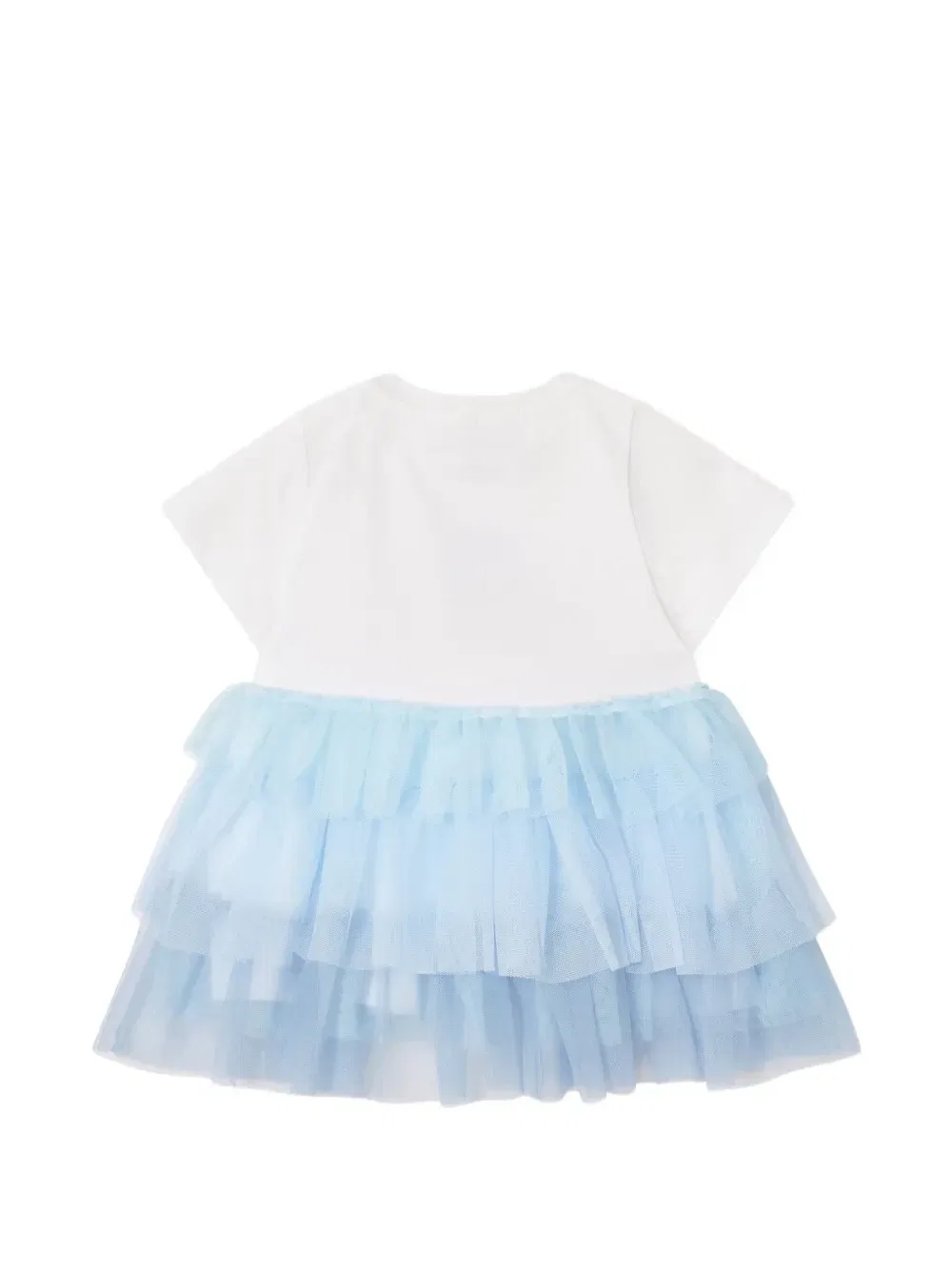 Платье с ярусами и рыбным принтом Stella McCartney Kids, белый — фото 2