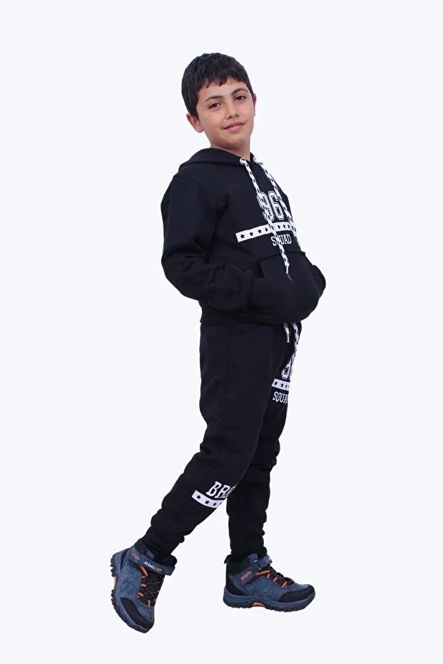 Детский спортивный костюм для мальчиков с принтом Panio Kids, Black — фото 3