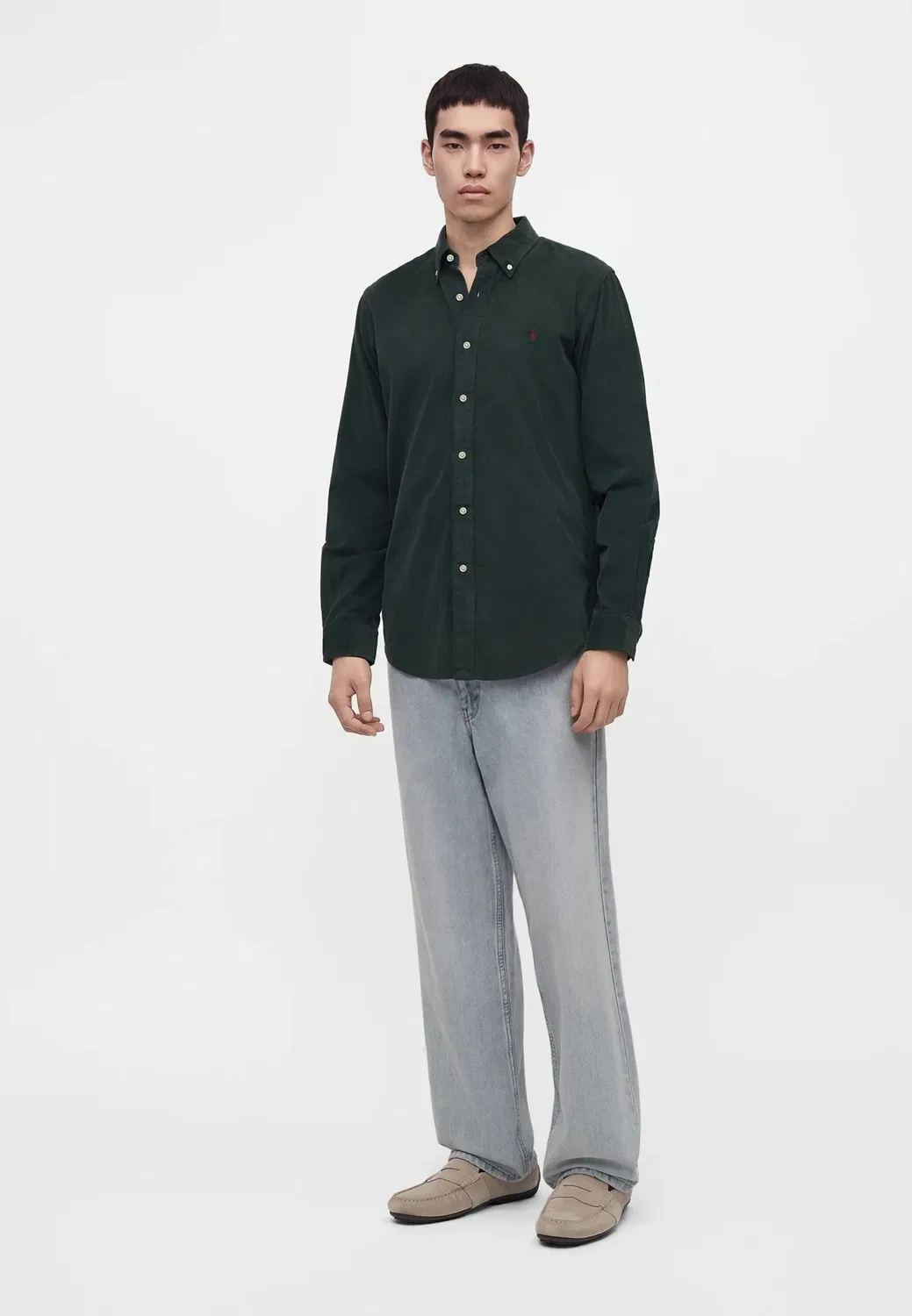 Рубашка из вельвета, сшитая на заказ Polo Ralph Lauren, Moss Agate — фото 2
