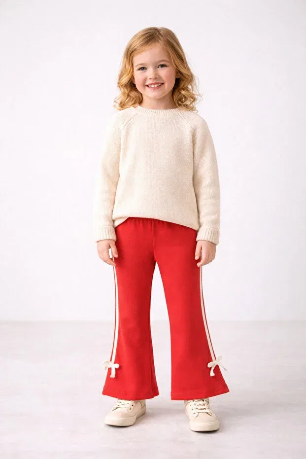 Детские леггинсы для девочек хлопковые с принтом Nimini Kids, Red — фото 4