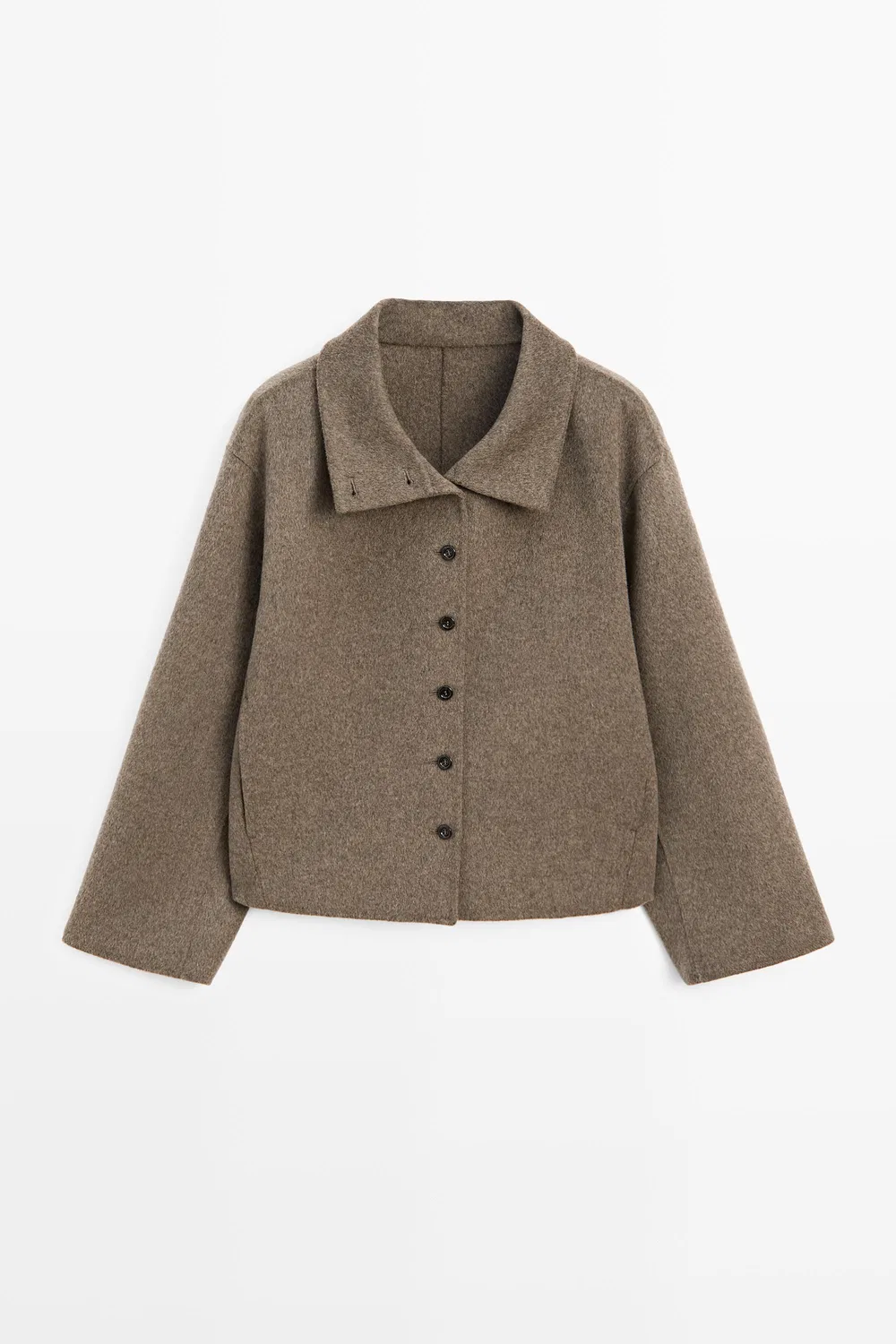 Куртка Massimo Dutti, с воротником-стойкой, коричневый — фото 2