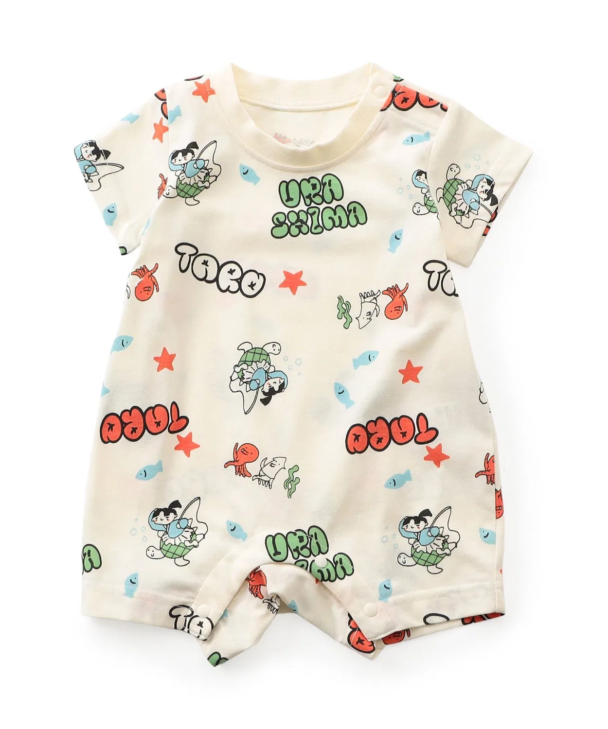 Детский боди-комбинезон с контактным охлаждением Poppin Hiyari Rompers Ampersand, Off White