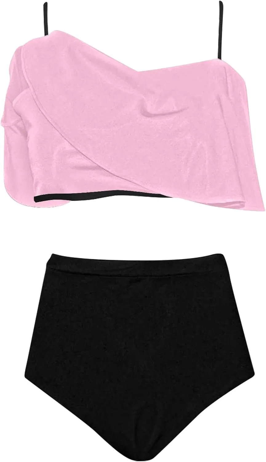 Женский бикини с рюшами и регулируемыми бретелями Generic, Pink — фото 4