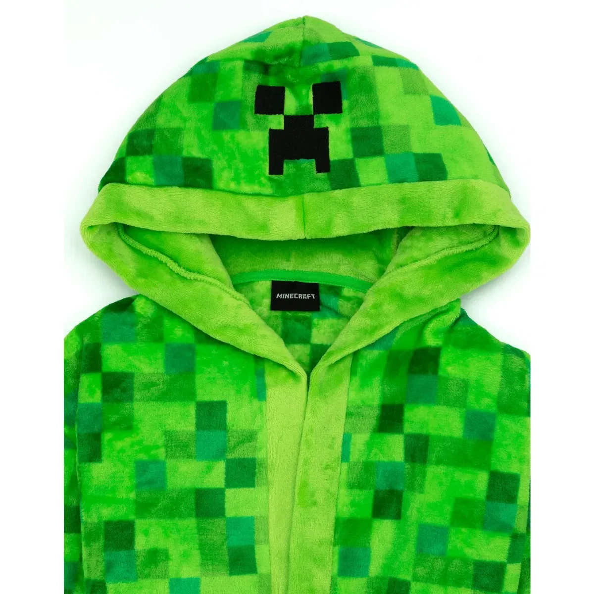 Детский халат с принтом Pixel Creeper Minecraft, Green — фото 2