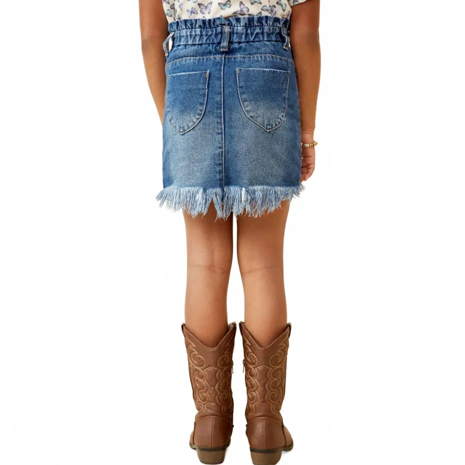 Детская джинсовая юбка с принтом Country Girl Jean Skirt Hayden LA, Medium Wash — фото 3