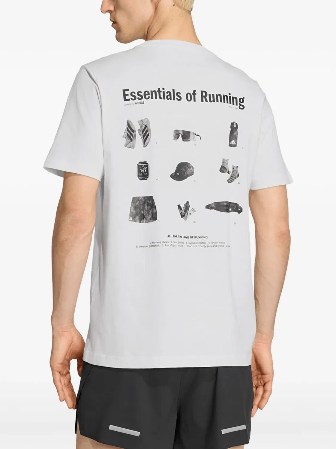 Футболка Run Essentials с графичным принтом Adidas, белый — фото 2