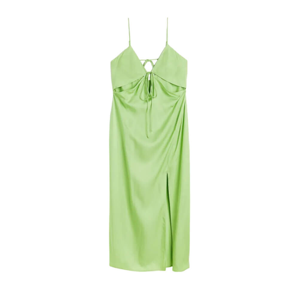 

Платье H&M With A V-Neck And A Cut-Out, зеленый