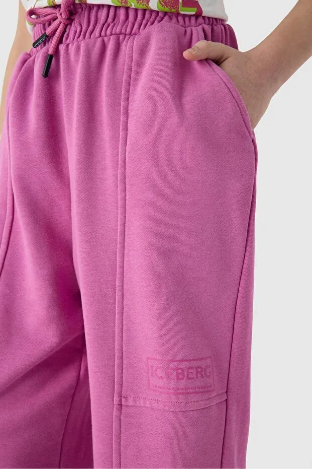 Детские спортивные штаны для девочек с эластичным манжетом Iceberg, Pink — фото 4