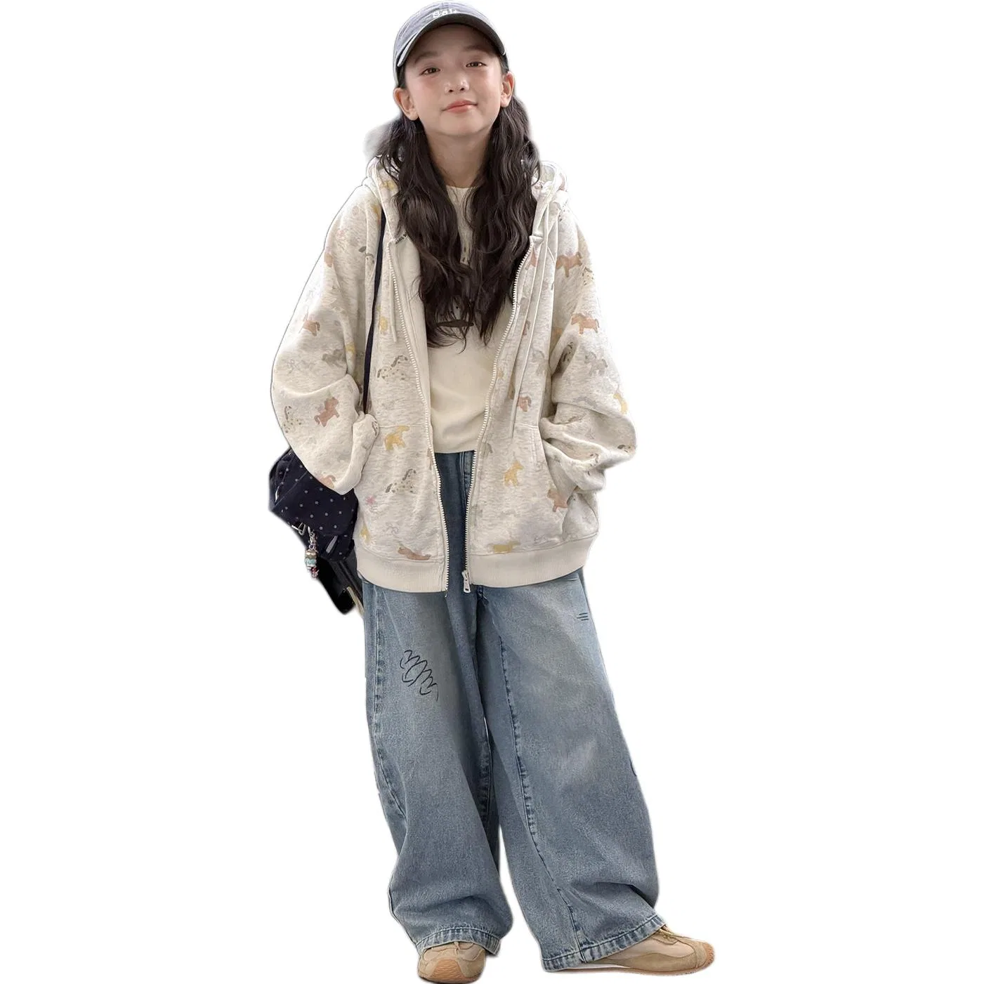 Детский спортивный костюм с капюшоном Beige Gray Coat MADALLO, Beige Gray