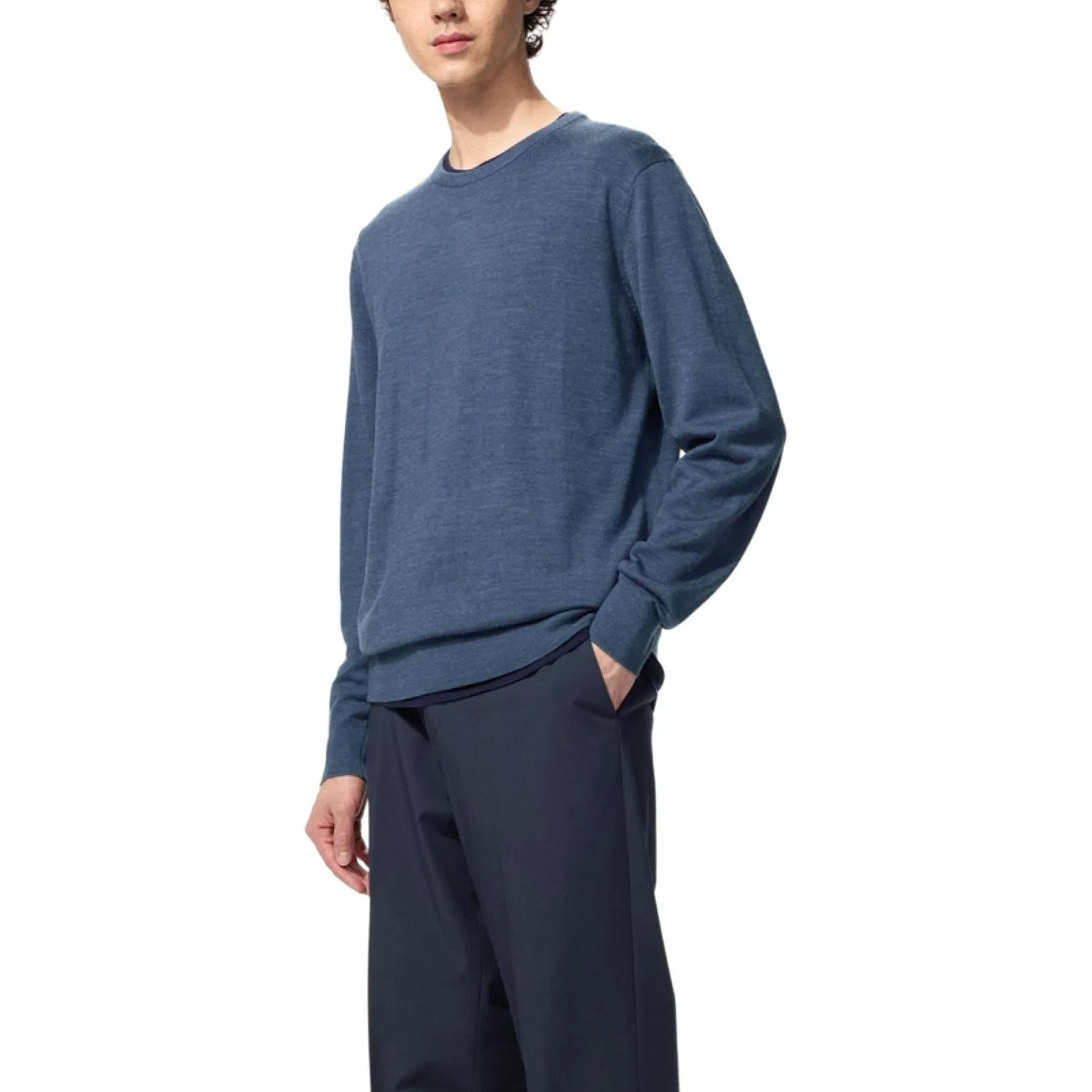 Мужской свитер с круглым вырезом Royal Blue SS26 Knitwear UNIQLO — фото 4