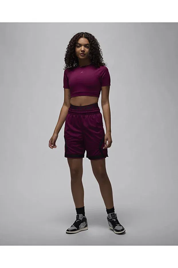 Женский топ-бодикон для спорта с коротким рукавом Nike, Purple — фото 3