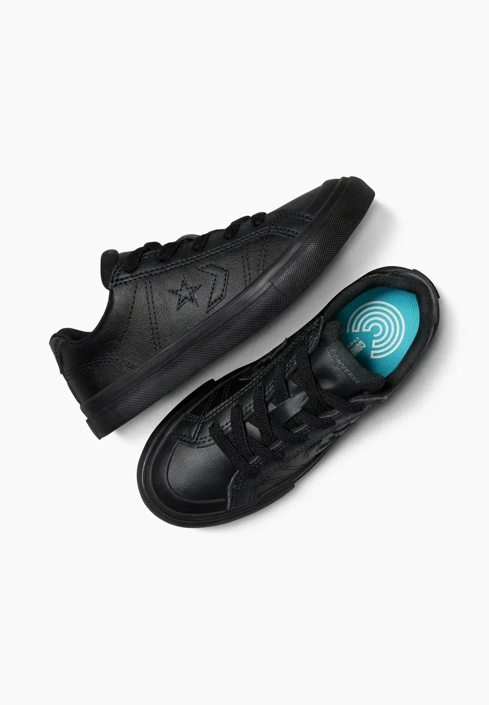 Низкие спортивные повседневные удобные кроссовки унисекс Converse, Black Black Black — фото 4