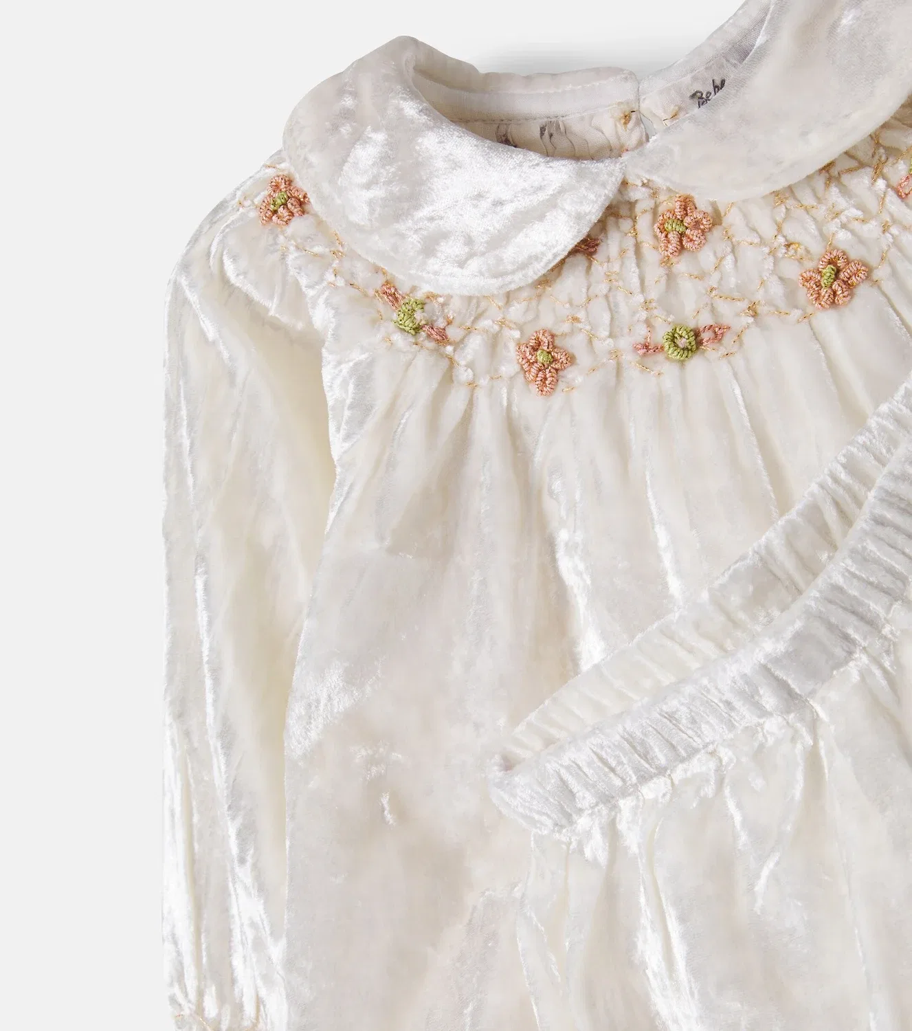 Комплект платьев с воротником Питер Пэн из синели Harriet Bebe Organic, белый — фото 3