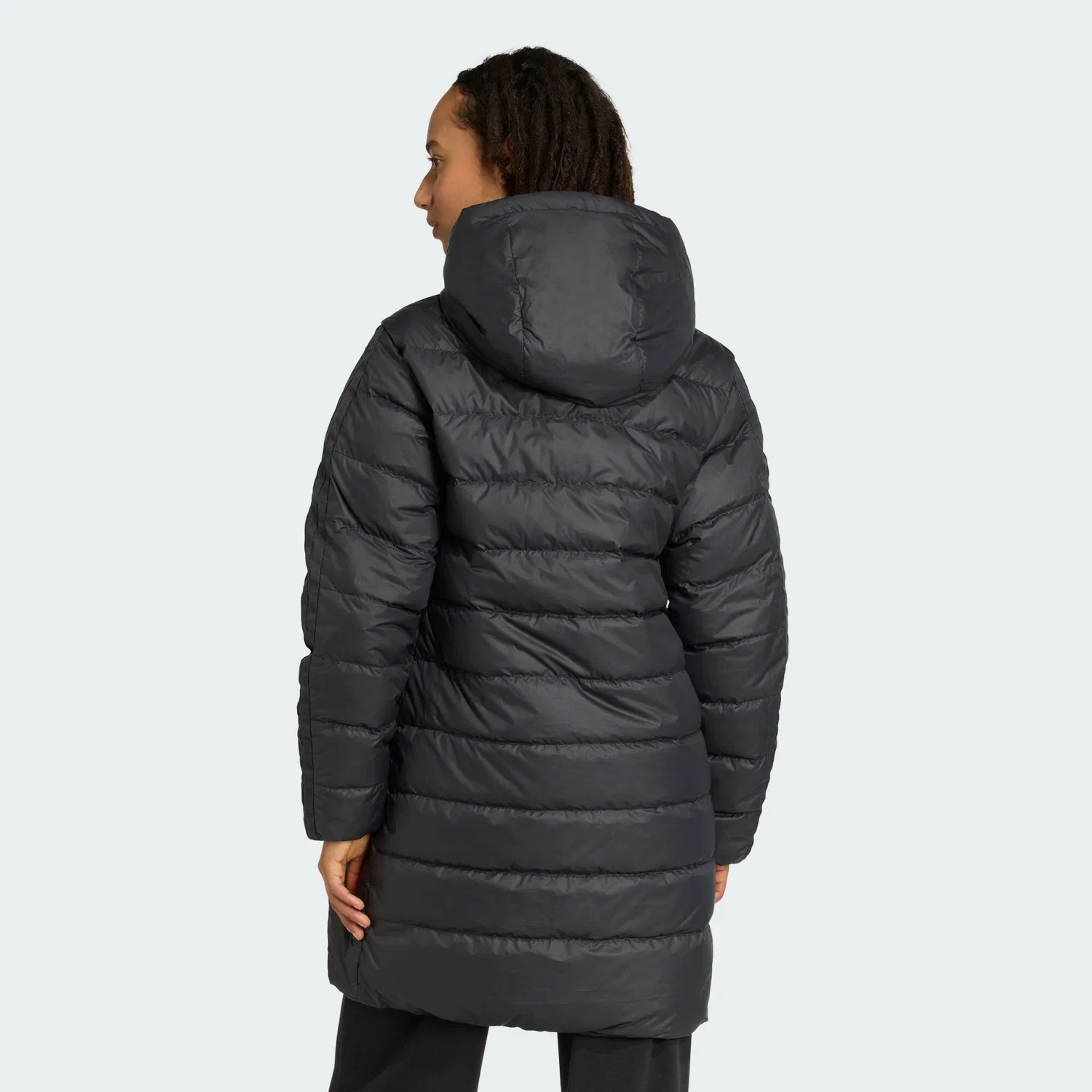 Мужская утепленная парка с капюшоном Essentials CLIMAWARM 3-Streifen Light Adidas, Schwarz — фото 3