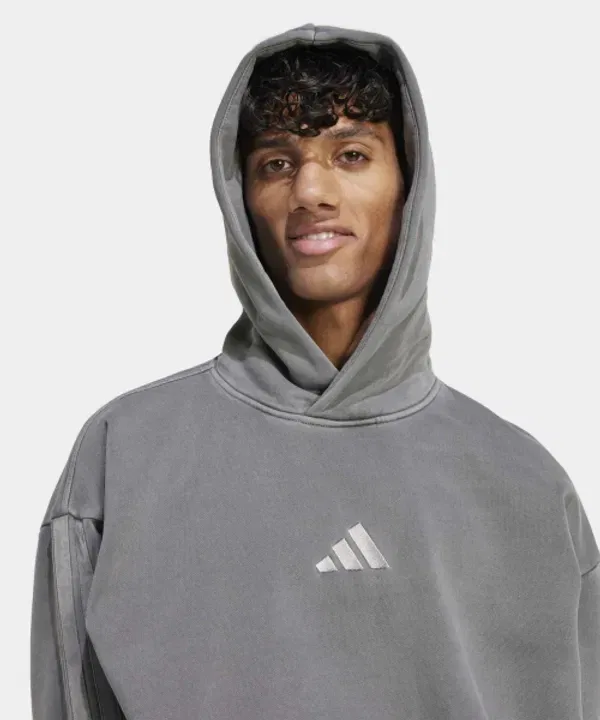 Худи с эффектом выцветания, Adidas, черный — фото 3