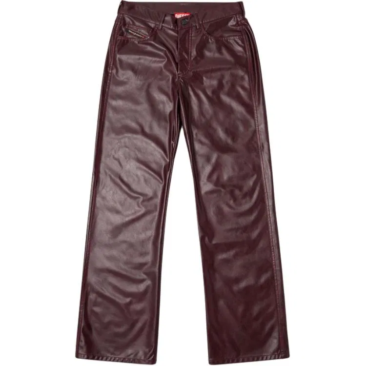 Женские кожаные брюки DIESEL, Burgundy