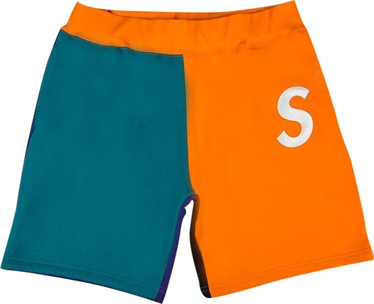 Спортивные шорты Supreme S Logo Colorblocked Sweatshort 'Orange', оранжевый — фото 2