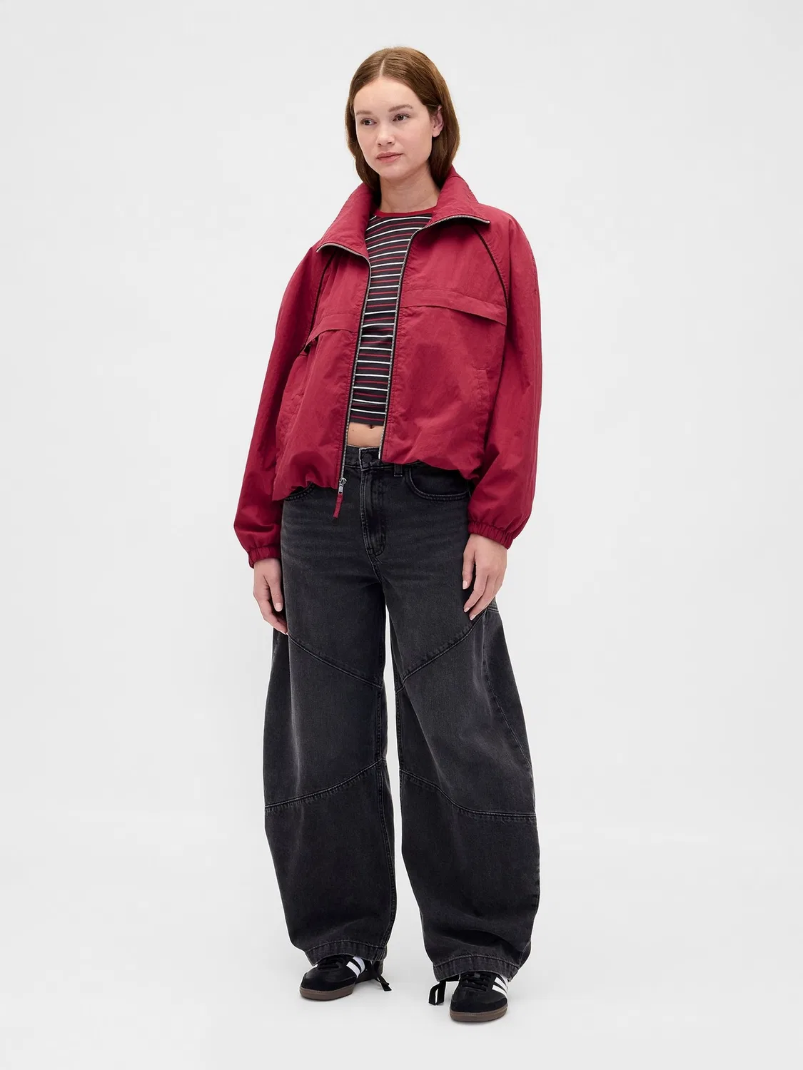 Куртка спортивная Flannel-Lined Track Jacket Gap, красный — фото 3
