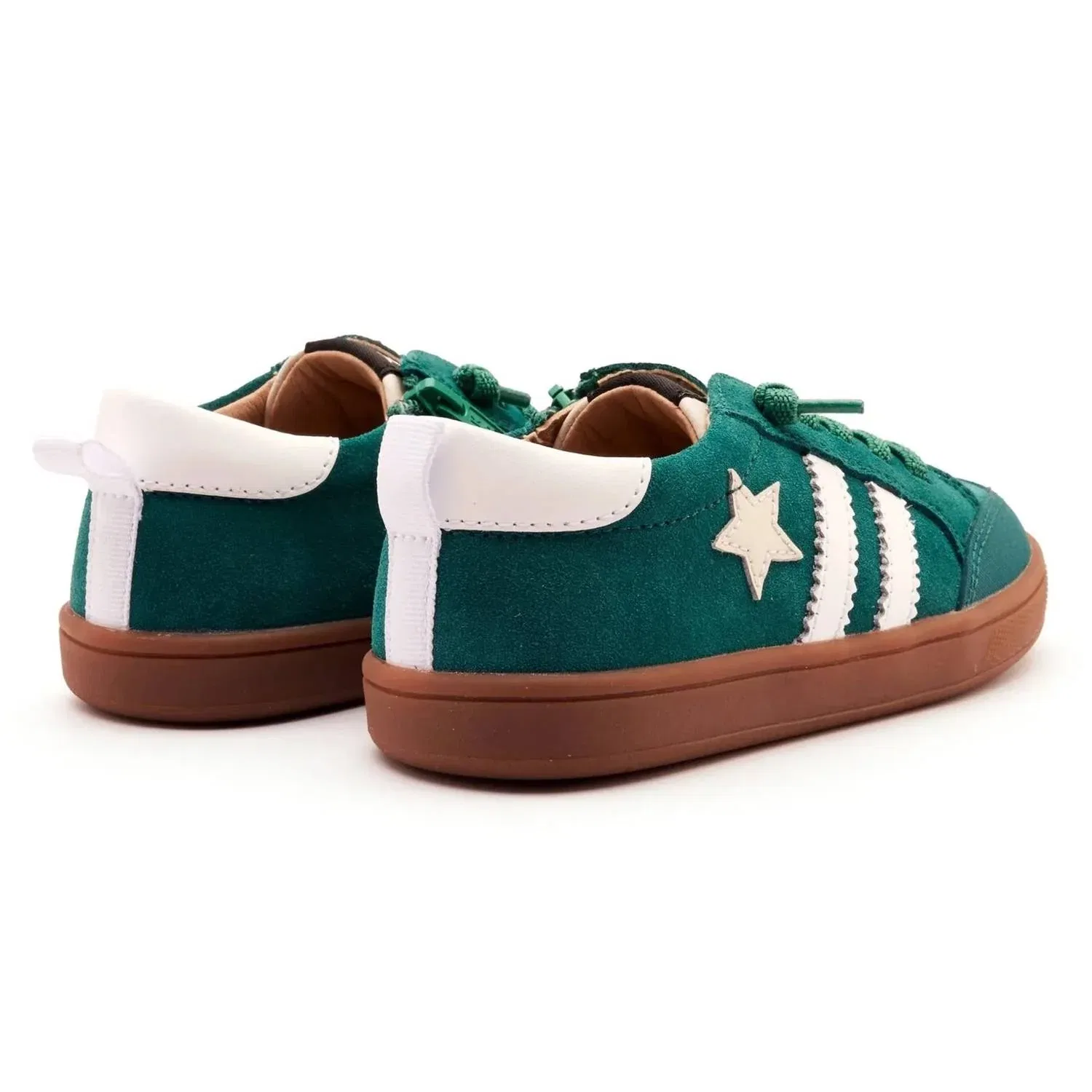 Детские кроссовки для мальчиков на шнурках Wos Runner Old Soles, Emerald Suede — фото 3