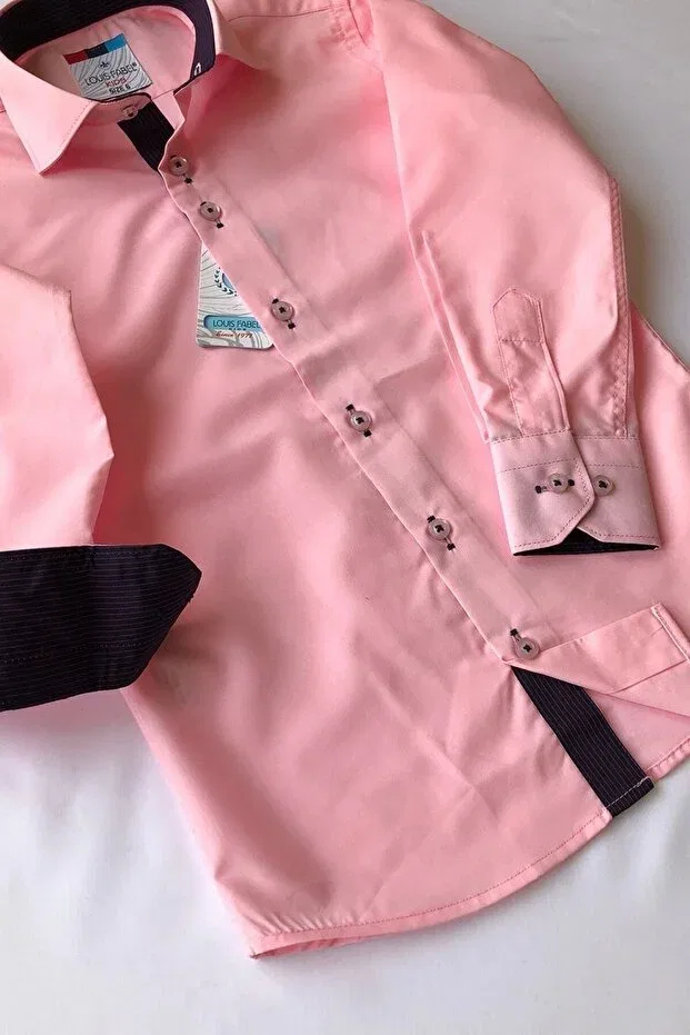 Детская рубашка для мальчиков с длинным рукавом Louis Kids, Pink — фото 2
