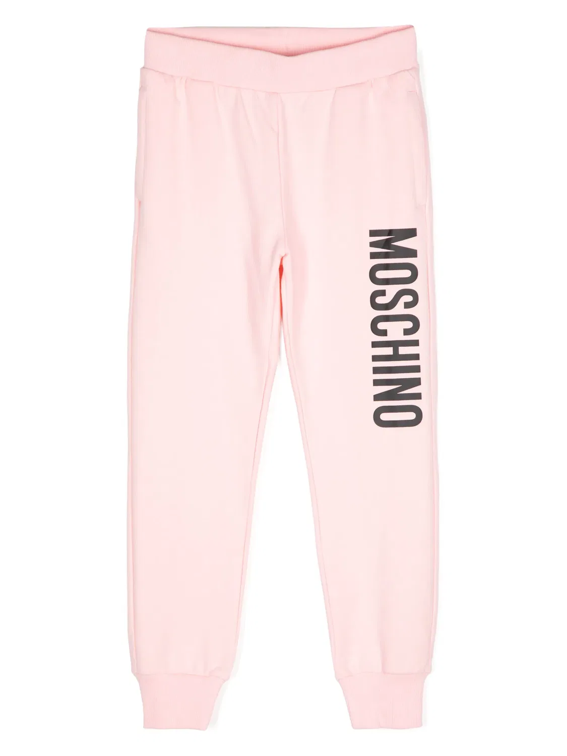 Брюки с логотипом из хлопка Moschino, нежно-розовый