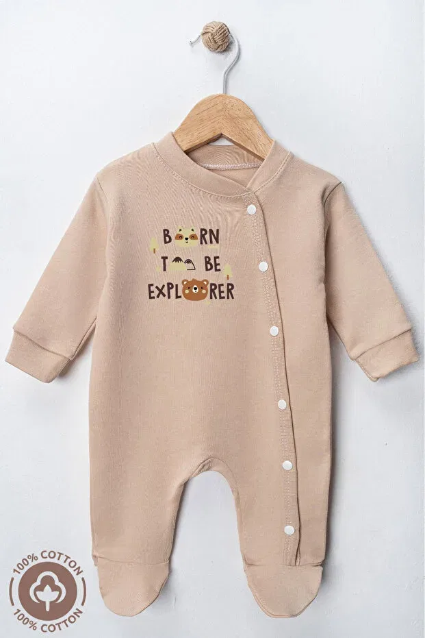 Детский комбинезон для новорожденных с принтом Miniel, Beige — фото 4