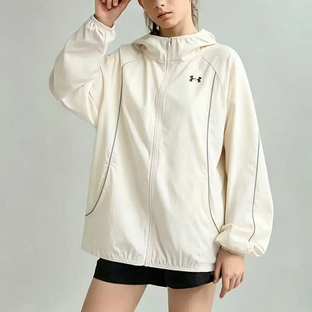 Детская куртка от солнца с капюшоном, Under Armour, Cream White — фото 4