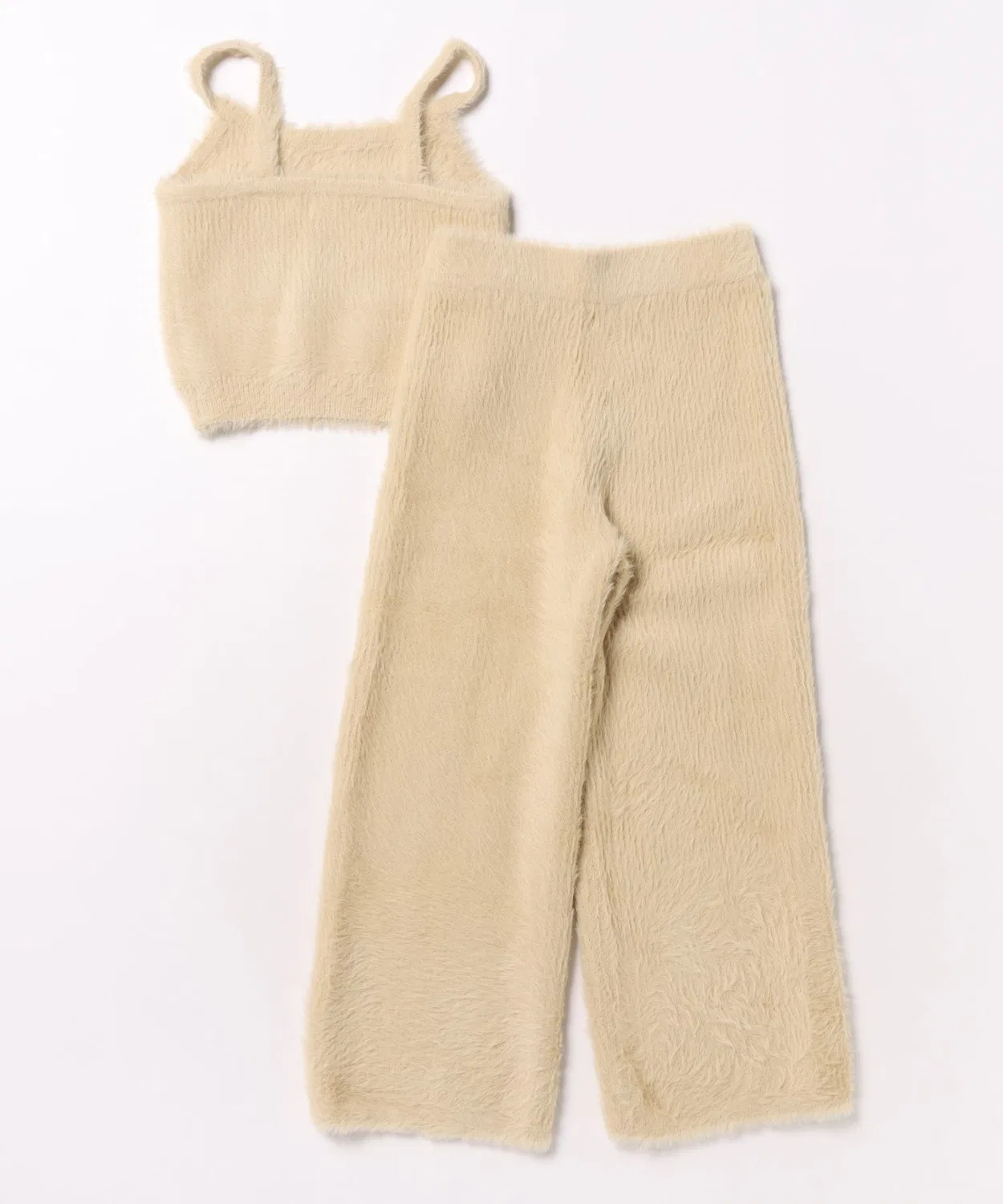 Детский комплект из топа и штанов с моделью Fuzzy Knit Lounge Set Mag., Yellow — фото 2