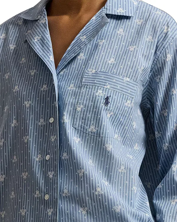 Женский комплект пижамы с принтом Long Sleeve Pajama Set Polo Ralph Lauren, Vintage Floral Stripe — фото 2