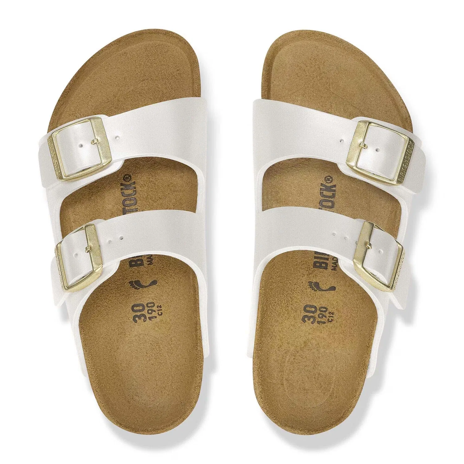 Детские сандалии с двумя ремнями Birkenstock Arizona Kids Birko Flor, цвет Weiss — фото 4