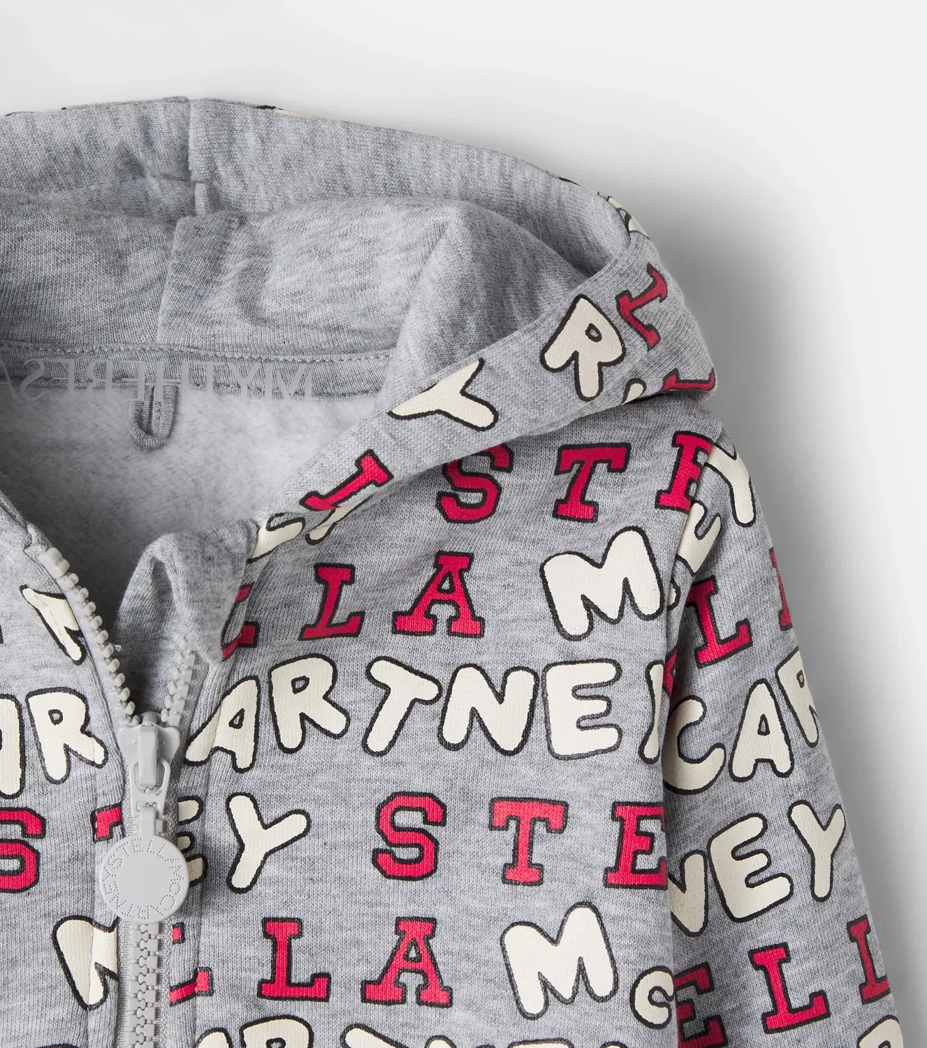 Детская толстовка на молнии с капюшоном из хлопка Stella Mccartney Kids, серый — фото 4