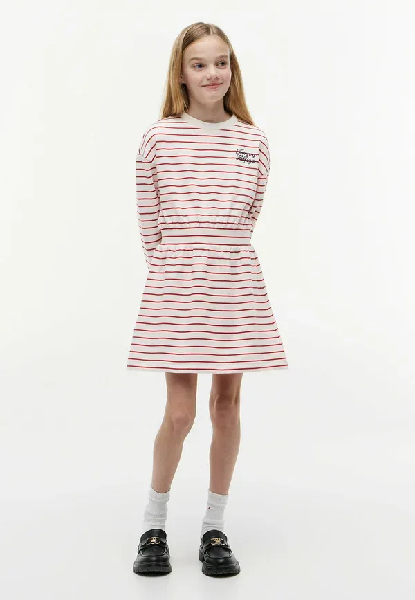 Платье полосатое Tommy stripes hwk dress ls Tommy Hilfiger, Primary Red Stripes, красный