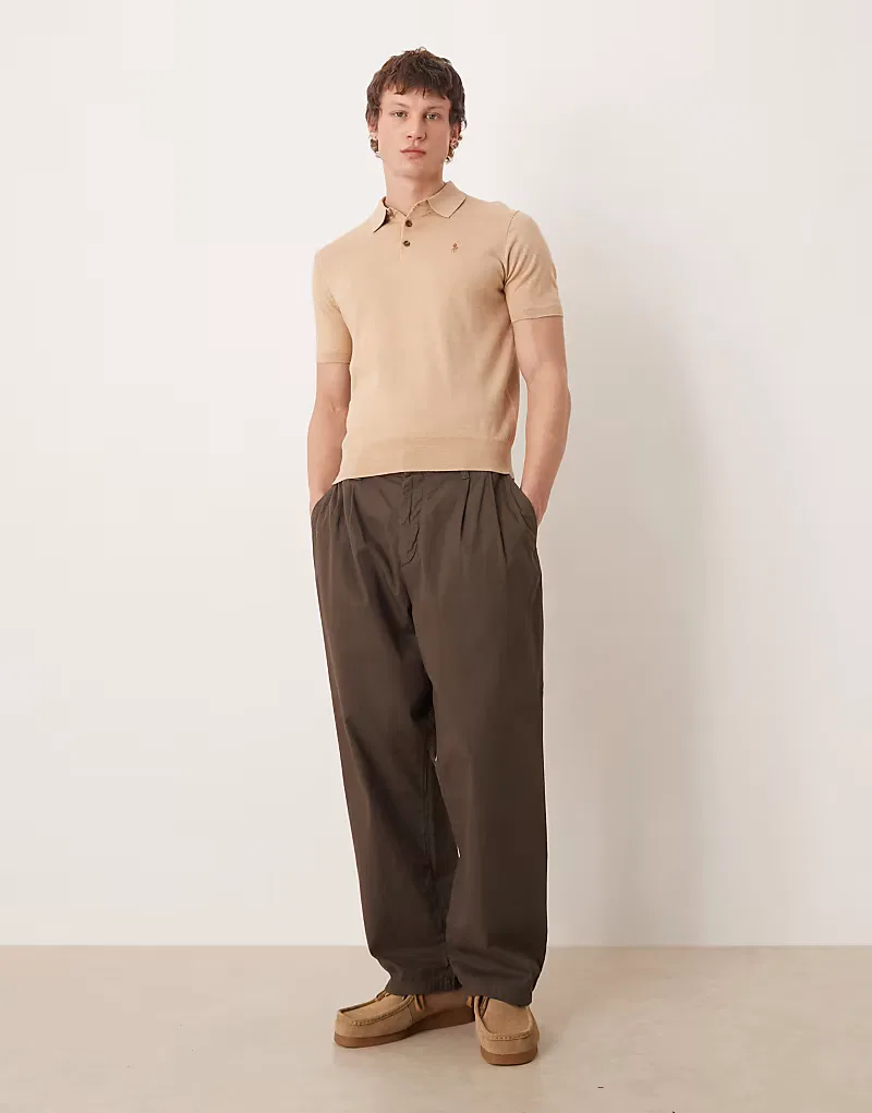 Вязаная рубашка-поло Polo Ralph Lauren с логотипом Icon, бежевый — фото 2