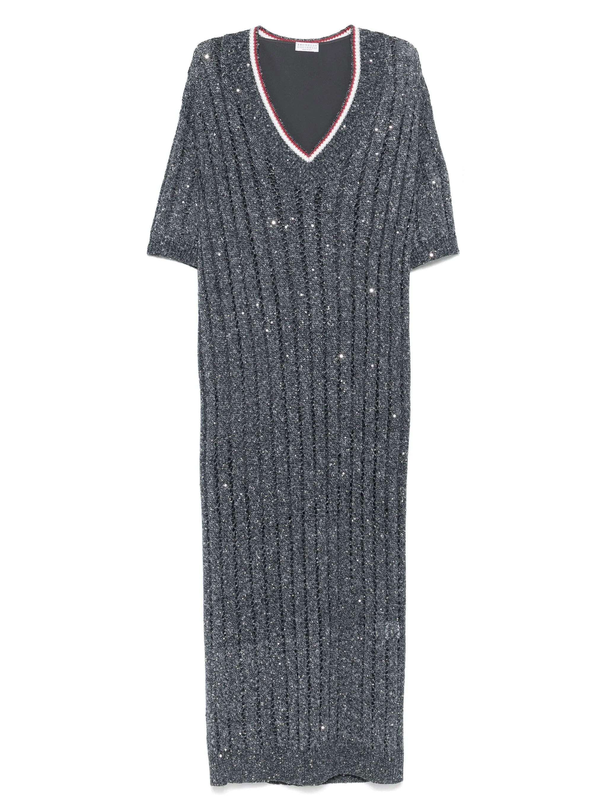 

Платье с V-образным вырезом Brunello Cucinelli, синий