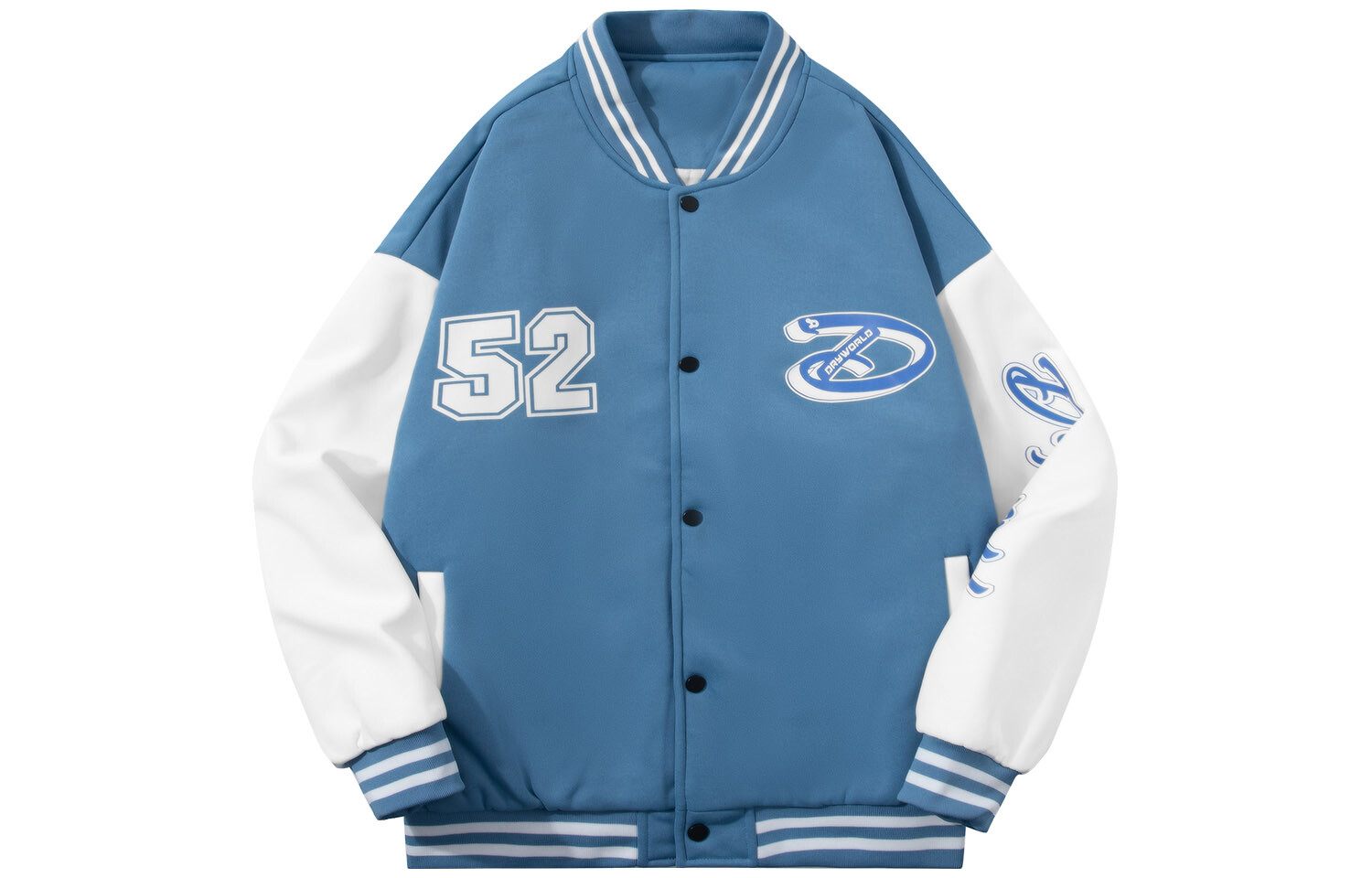 

Бейсбольная куртка унисекс Dryworld, белый/синий