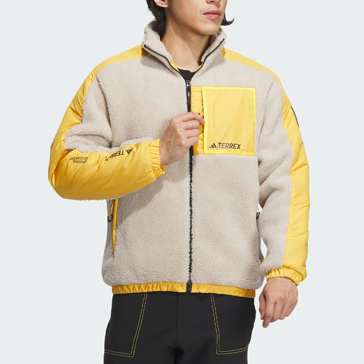 Мужская куртка National Geographic X Off-white Adidas, кремовый — фото 2