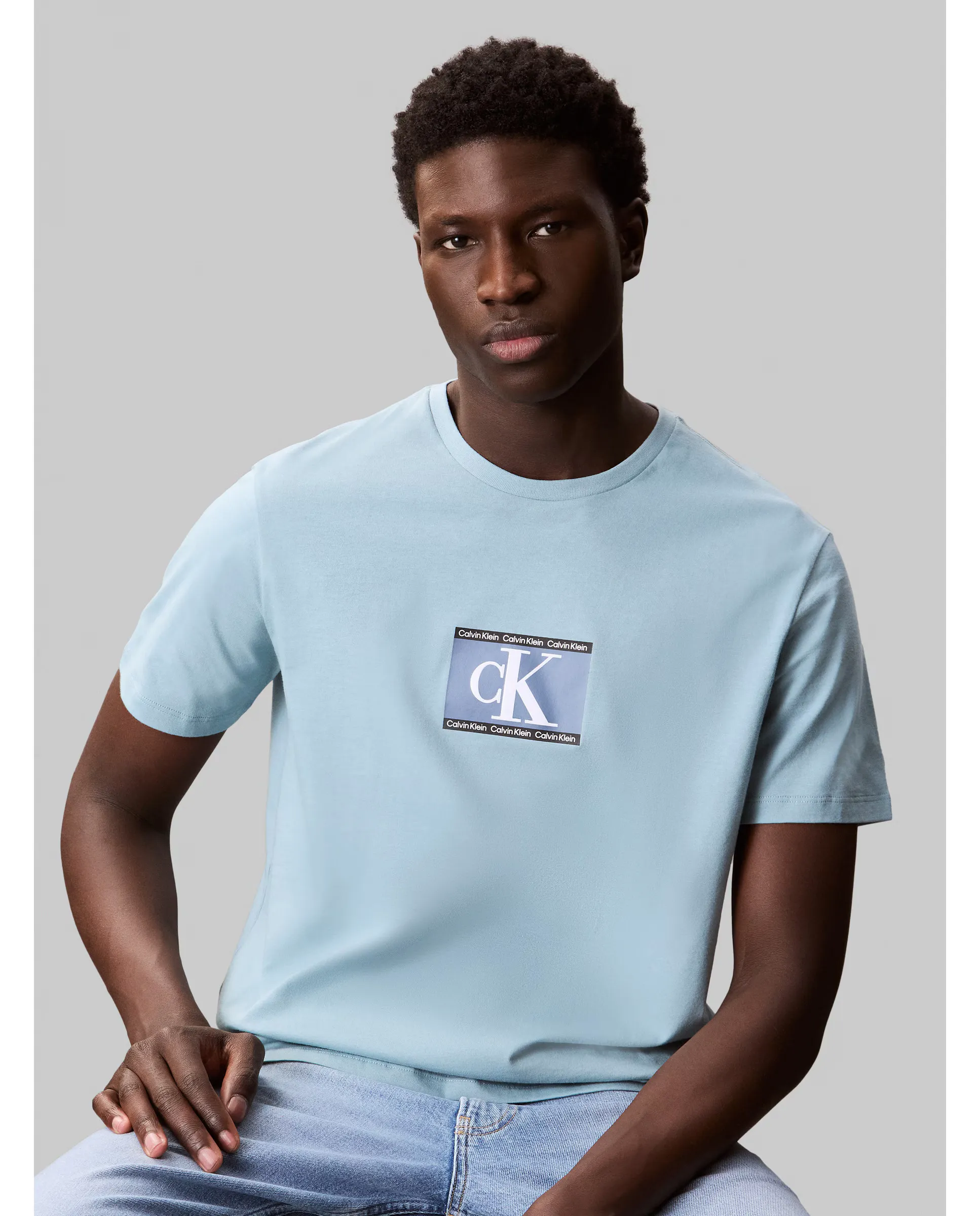 

Футболка мужская с логотипом Box Tape Calvin Klein, синий