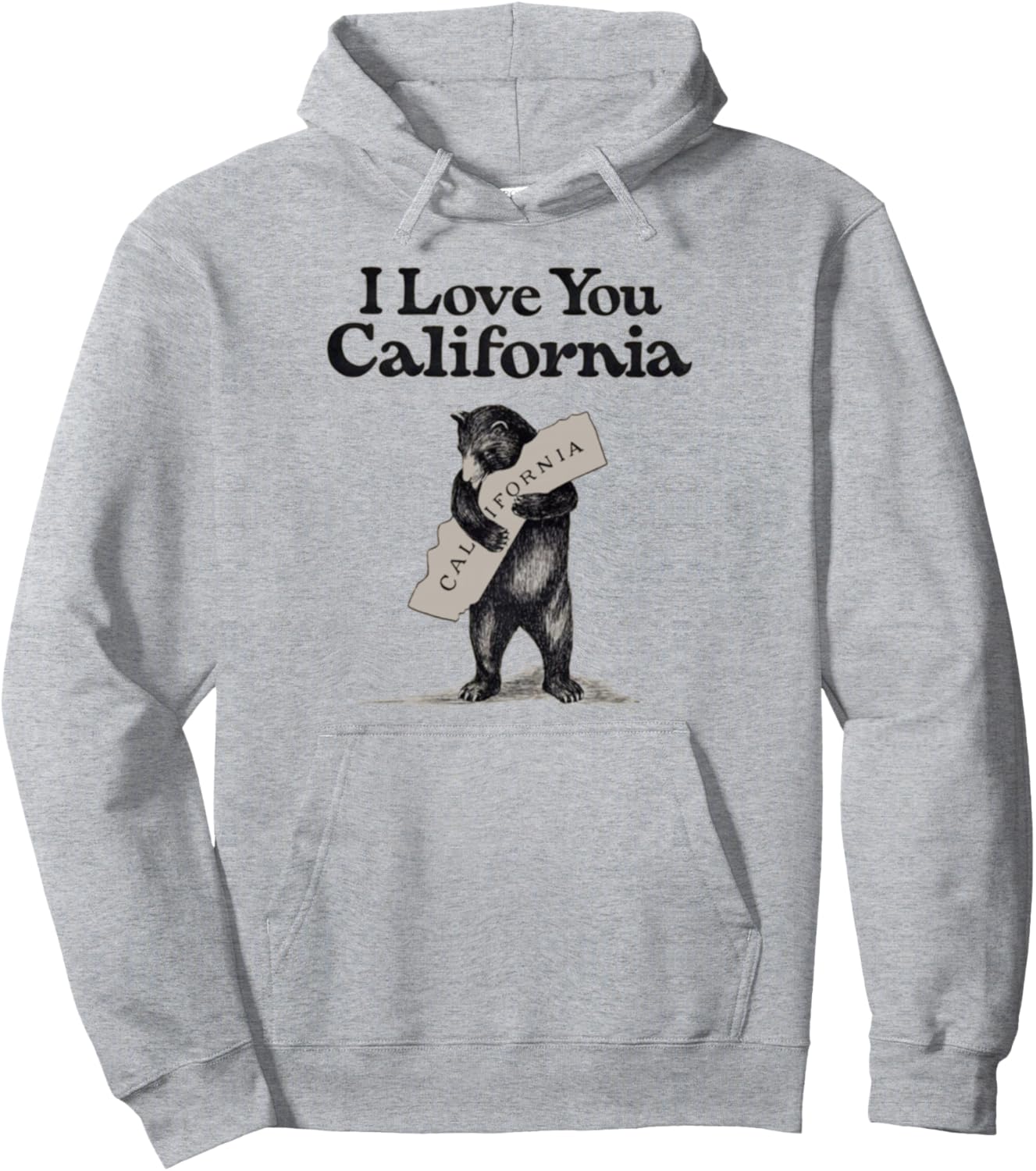 

Толстовка Я люблю тебя, Калифорния Funny Tees, серый